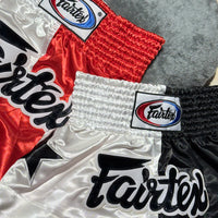 Shorts de Muay Thai Premium – Fairtex Blanco y Negro